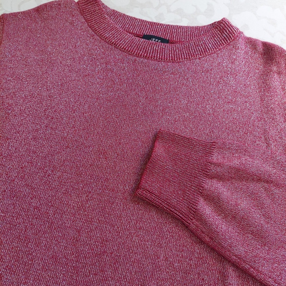 NEW! Jeff The Bennett Men's Crew Neck Sweater Wine Silver Lurex Size  Large $198